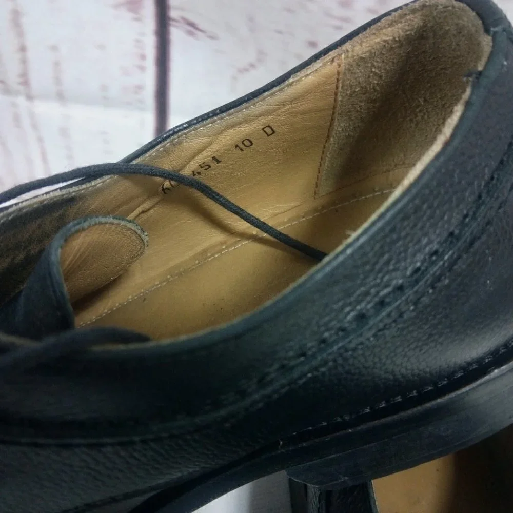 ET Wright Italian Black Oxford Leather Dress Shoes